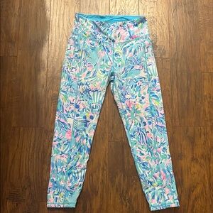 Lilly Pulitzer Tropical Print Leggings - Blue, Pink, Green